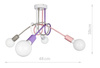 Lampa sufitowa EDISON 4 multicolor róż