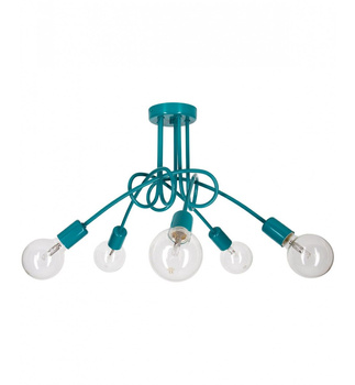 Lampa wisząca EDISON 5 turkusowa