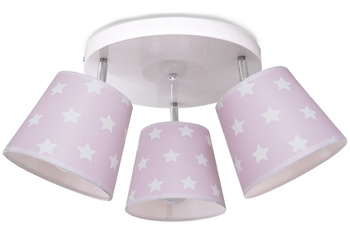 Lampa sufitowa STARS 3 koło różowa