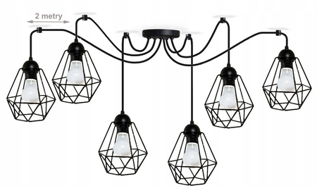 Lampa wisząca PAJĄK DIAMOND 6 