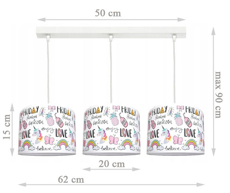 Lampa wisząca UNICORN 3 listwa