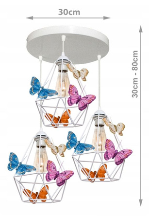 Lampa wisząca MOTYLEK 3 WHITE KOŁO