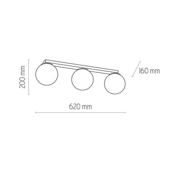 MAXI LAMPA SUFITOWA 3 PŁ LISTWA