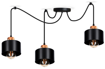Lampa wisząca PAJĄK LOFT 3 COPPER