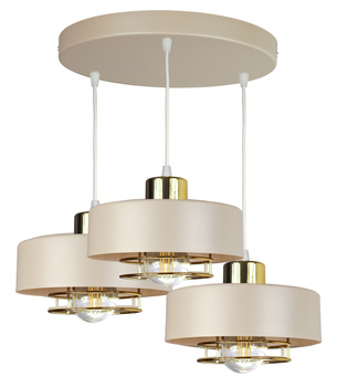 Lampa wisząca LOFT SPIRO 3 beż-złoty