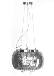 Lampa Szklana Przydymione Lustro krople wody 40cm