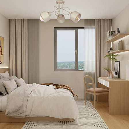 Lampa sufitowa EDISON LOFT 3 beż