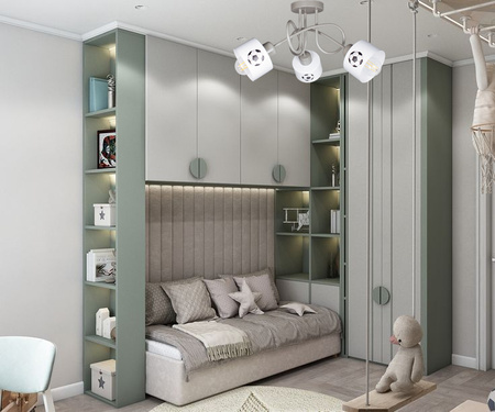 Lampa sufitowa EDISON LOFT MUNDIAL 3 szara