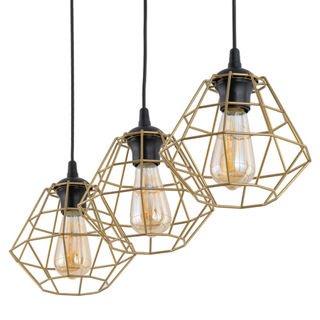 DIAMOND NEW BLACK/GOLD LAMPA WISZĄCA 3 PL LISTWA