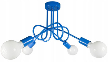 Lampa sufitowa EDISON 4 niebieska