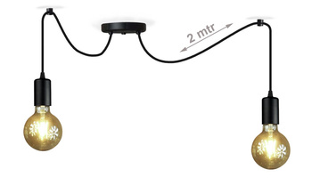 Lampa wisząca PAJĄK EDISON 2 czarny