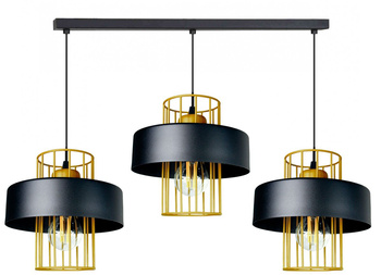 Lampa wisząca LOFT PRESTIGE 3 listwa czarno-złota