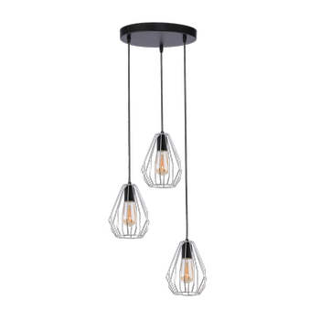 BRYLANT BLACK/CHROME LAMPA WISZĄCA 3 PŁ KOŁO