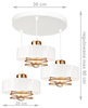 Lampa wisząca LOFT SPIRO 3 biała koło copper