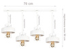 Lampa wisząca LOFT PRESTIGE 4 listwa biała
