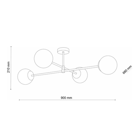 SARIUS GOLD LAMPA SUFITOWA 4 PŁ