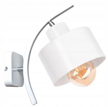 Kinkiet LOFT 1 biały wygięty