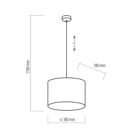 TERCINO BLACK LAMPA WISZĄCA 1 PŁ 380