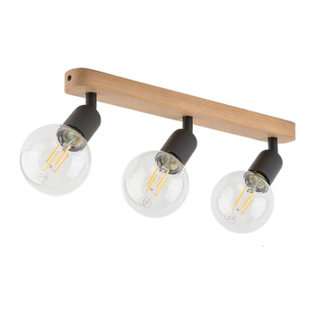 SIMPLY WOOD LAMPA SUFITOWA 3 PŁ BLACK