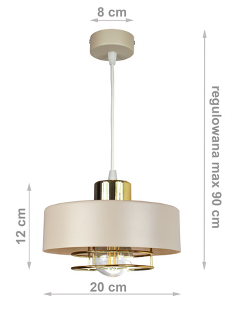 Lampa wisząca LOFT SPIRO 1 BEŻ - ZŁOTY