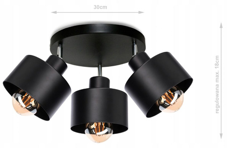 Lampa sufitowa LOFT 3 biała koło