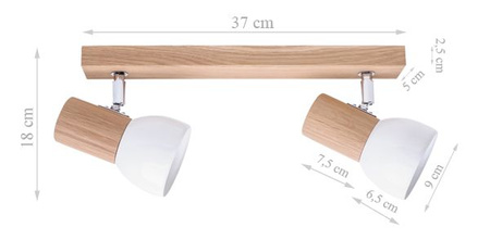 Lampa sufitowa dębowa SVENDA 2