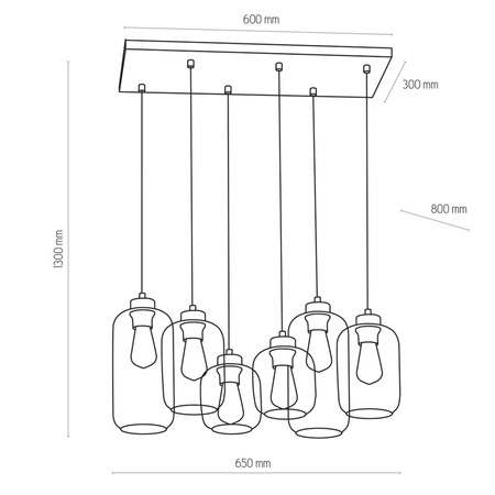 MARCO GREEN LAMPA WISZĄCA 6 PŁ