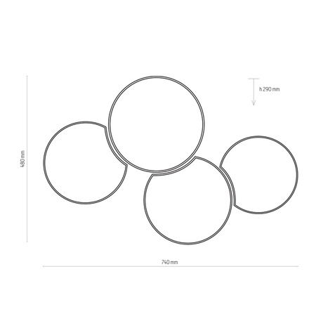 MONA GRAY LAMPA SUFITOWA 4 PŁ