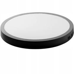 Panel Led natynkowy okrągły czarny 24w 6000K