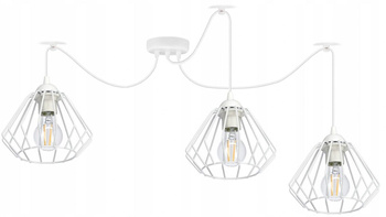 Lampa wisząca Pająk WIRE 3 biały