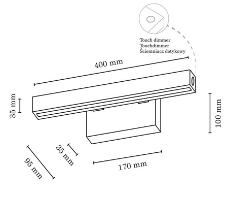 Kinkiet SMALL LED dąb drewniany