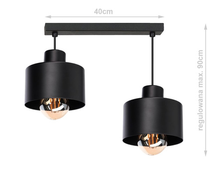 Lampa wisząca LOFT 2 czarna