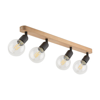 SIMPLY WOOD LAMPA SUFITOWA 4 PŁ BLACK
