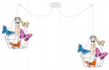 Lampa wisząca PAJĄK MOTYLEK 2 biały