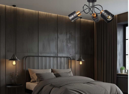 Lampa sufitowa EDISON ELITE 4 czarna-miedź