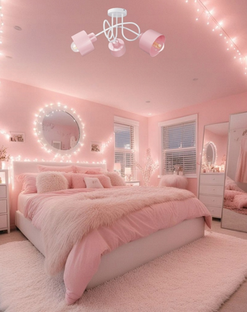 Lampa sufitowa EDISON LOFT 3 róż-mięta-biały