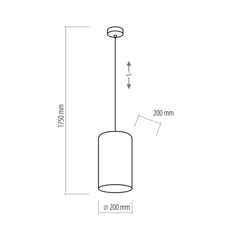 TERCINO BLACK LAMPA WISZĄCA 1 PŁ 200