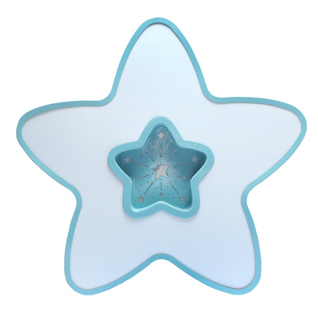 LAMPA DZIECIĘCA LED SUFIT NIEBIESKA GWIAZDKA 36W + PILOT