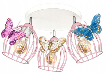 Lampa sufitowa MOTYLEK OWAL 3 róż