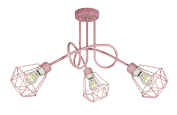 Lampa sufitowa EDISON DIAMOND 3 róż