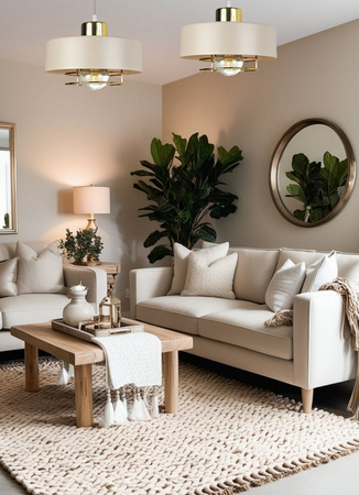 Lampa wisząca LOFT SPIRO 1 BEŻ - ZŁOTY