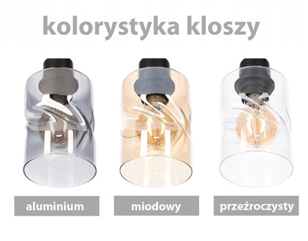 Lampa wisząca PAJĄK LOFT SZKŁO 1