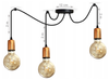 Lampa wisząca PAJĄK EDISON 3 czarny miedź
