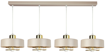 Lampa wisząca LOFT SPIRO 4 beż-złoty