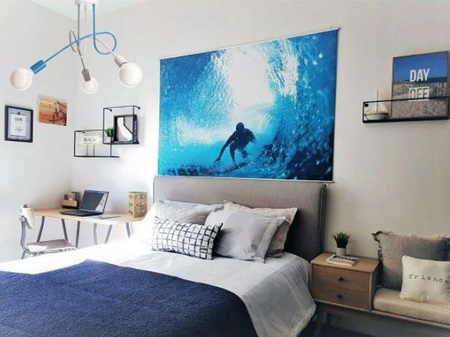 Lampa sufitowa EDISON 3 niebieska