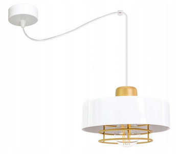 Lampa wisząca PAJĄK LOFT SPIRO 1 biało-złota
