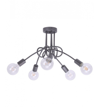 Lampa wisząca EDISON 5 grafit z brokatem