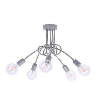 Lampa wisząca EDISON 5 cementowa