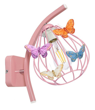 Kinkiet MOTYLEK 1 RÓŻ owal