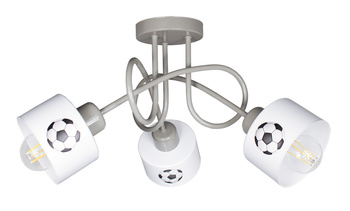 Lampa sufitowa EDISON LOFT MUNDIAL 3 szara